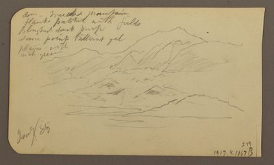 Dibujo, Sierra, Toluca; Verso: Sierra, Toluca, 7 de enero de 1885 de Frederic Edwin Church