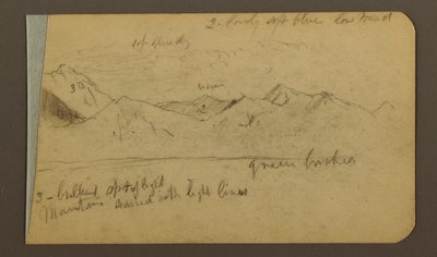 Dibujo, Cordillera; Verso: Montañas, cielo nublado, 1889 de Frederic Edwin Church