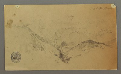 Dibujo, Estudio de montaña, posiblemente 1868 de Frederic Edwin Church