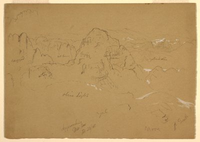 Dibujo, Montaña, Wady el-Arabah, 23 de febrero de 1868 de Frederic Edwin Church