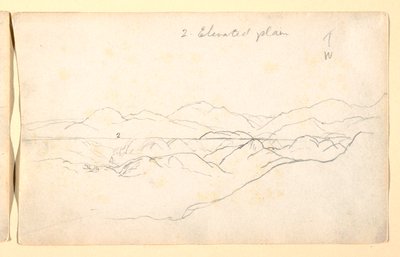 Dibujo, Paisaje de montaña, Colombia, 1853 de Frederic Edwin Church