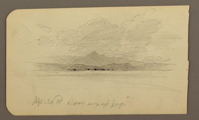 Dibujo, Paisaje de montaña, Toluca; Verso: Montaña, Toluca, 20 de abril de 1885. de Frederic Edwin Church