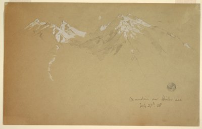 Dibujo, "Montaña sobre Hintersee", cerca de Berchtesgaden, Baviera, 27 de julio de 1868 de Frederic Edwin Church