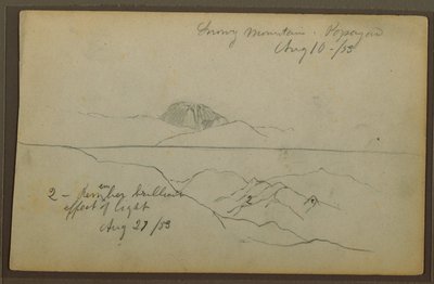 Dibujo, Montañas, Popayán, Colombia, agosto de 1853 de Frederic Edwin Church