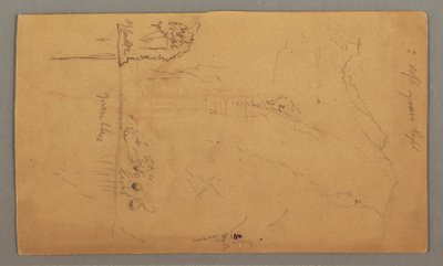 Dibujo, Montañas elevándose sobre el lago, posiblemente julio de 1868 de Frederic Edwin Church
