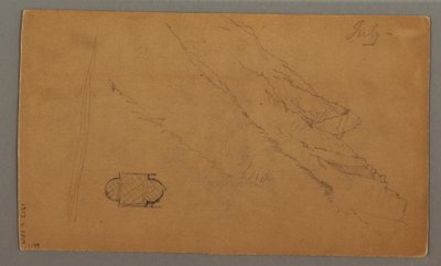 Dibujo, Montañas elevándose sobre el lago, posiblemente julio de 1868 de Frederic Edwin Church