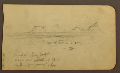 Dibujo, Montañas; Verso: Foothills amp; Mountain Range, 21 de diciembre de 1885 de Frederic Edwin Church