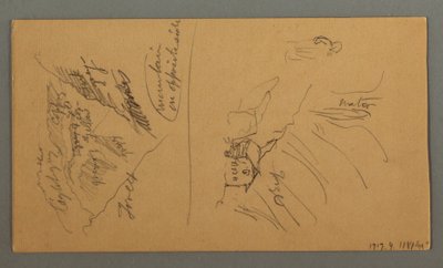 Dibujo, Montañas del Valais, Alpes Peninos, agosto de 1868 de Frederic Edwin Church