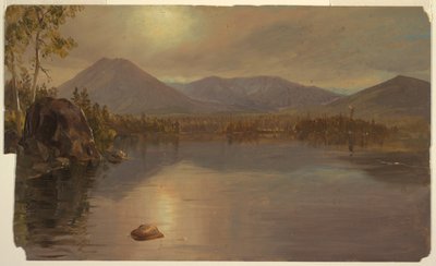 Dibujo, Montes Katahdin y Turner desde el lago Katahdin, Maine, 1855-60 de Frederic Edwin Church