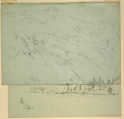 Dibujo, Monte Katadhin, Maine, 1870-78 de Frederic Edwin Church