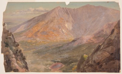 Dibujo, Monte Katahdin, Gran Cuenca desde la montaña South Turner, 1877 de Frederic Edwin Church