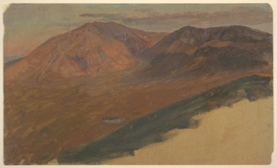 Dibujo, Monte Katahdin y Turner desde la distancia, 1860-78 de Frederic Edwin Church