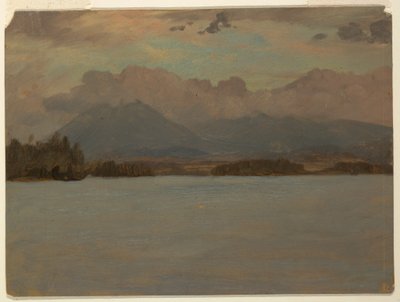 Dibujo, Monte Katahdin desde el lago Katahdin, 1855-65 de Frederic Edwin Church
