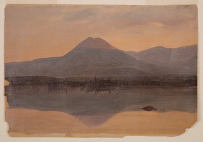 Dibujo, Mt. Katahdin desde el lago Katahdin, 1860-70 de Frederic Edwin Church