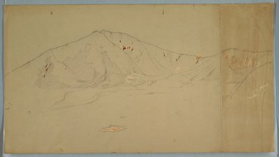 Dibujo, Monte Katahdin desde el sureste; reverso: Monte Katadhin, 1876-78 de Frederic Edwin Church
