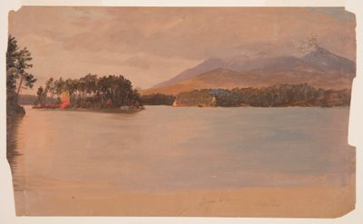 Dibujo, Monte Katahdin desde Togue Pond, 1878 de Frederic Edwin Church