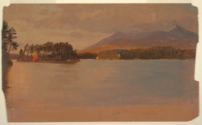 Dibujo, Monte Katahdin desde Togue Pond, 1878 de Frederic Edwin Church