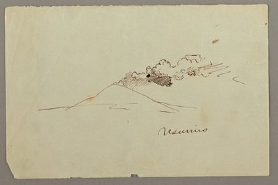 Dibujo, Monte Vesubio con humo, posiblemente 1868-69 de Frederic Edwin Church