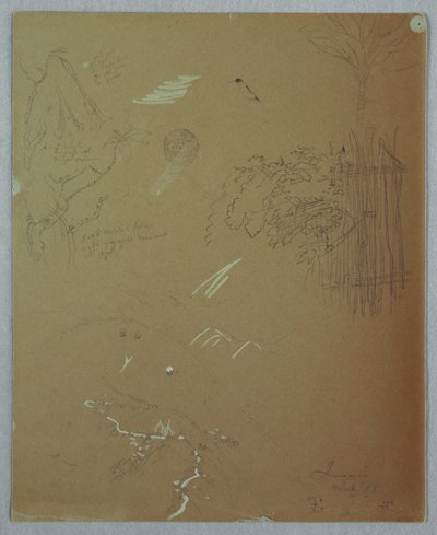 Dibujo, Estudios de la naturaleza, Montañas Azules, Jamaica, julio de 1865 de Frederic Edwin Church