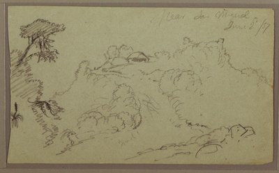 Dibujo, cerca de San Miguel, Ecuador; reverso: Boceto inacabado de una montaña, 2 de junio de 1857. de Frederic Edwin Church