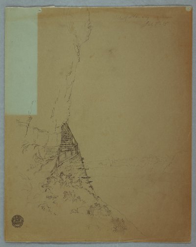 Dibujo, Cataratas del Niágara: "Trozo de escalera en el Niágara", julio de 1856 de Frederic Edwin Church