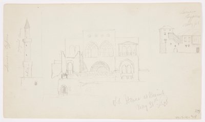 Dibujo, Casa antigua, Beirut, 1868 de Frederic Edwin Church