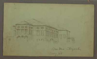 Dibujo, Casa antigua, Beirut, 1868 de Frederic Edwin Church