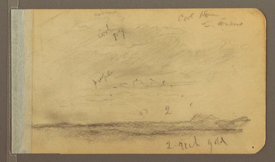 Dibujo, Orizaba; Verso: Cielo nublado, tejado, 1889 de Frederic Edwin Church
