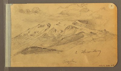 Dibujo, Orizaba; Verso: Cielo nublado, tejado, 1889 de Frederic Edwin Church