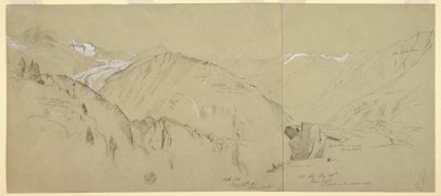Dibujo, Vista panorámica desde Bel Arp, 1868 de Frederic Edwin Church