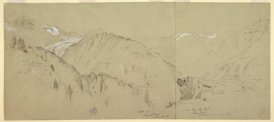 Dibujo, Vista panorámica desde Bel Arp, 1868 de Frederic Edwin Church