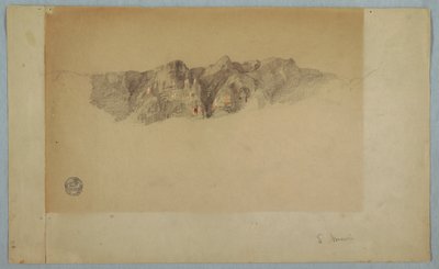 Dibujo, Parte de una cadena montañosa, probablemente Ecuador o Colombia, 1853 o 1857 de Frederic Edwin Church