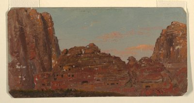 Dibujo, Petra, cámaras rupestres de Khirbet en-Nasara, febrero de 1868 de Frederic Edwin Church