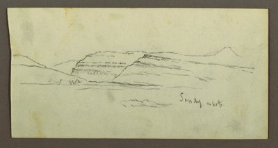 Dibujo, Llanura y cordillera, posiblemente 1868 de Frederic Edwin Church