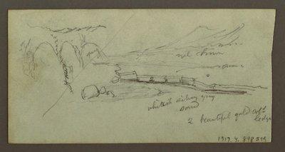 Dibujo, Llanura y cordillera, posiblemente 1868 de Frederic Edwin Church