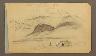 Dibujo, Llanura, colina, ciudad; Verso: Cordillera, 1889 de Frederic Edwin Church