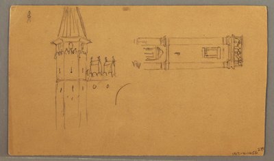 Dibujo, Llanuras, Estudios arquitectónicos, 4 de junio de 1868 de Frederic Edwin Church