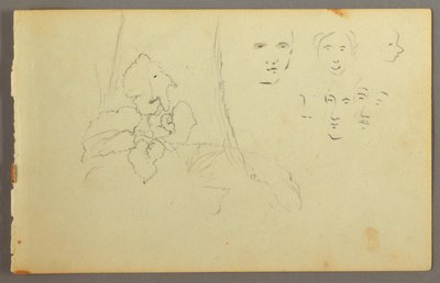 Dibujo, Estudio de plantas, caras, posiblemente 1844 de Frederic Edwin Church