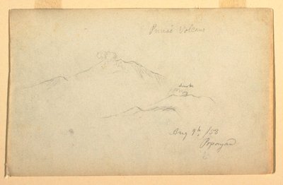 Dibujo, Volcán Purese visto desde Popayán, Colombia, 9 de agosto de 1853 de Frederic Edwin Church