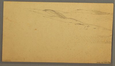 Dibujo, Lluvia sobre colinas, posiblemente 1866 de Frederic Edwin Church