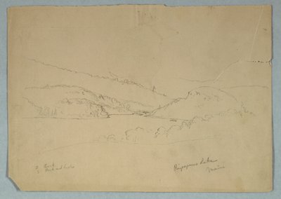 Dibujo, Lago Ripogenus, ca. 1855 de Frederic Edwin Church