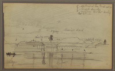 Dibujo, Paisaje fluvial, 1857 de Frederic Edwin Church