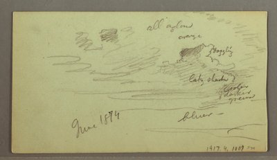 Dibujo, Río a través de la montaña, posiblemente 1874 de Frederic Edwin Church