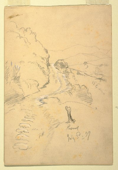 Dibujo, Carretera en Ecuador, 3 de julio de 1857 de Frederic Edwin Church