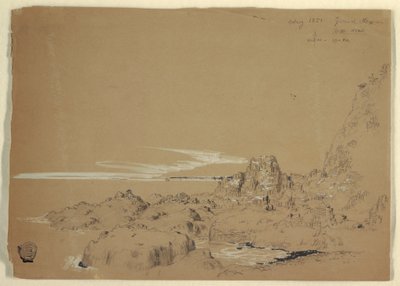 Dibujo, Costa Rocosa, Grand Manan, Canadá, agosto de 1851 de Frederic Edwin Church
