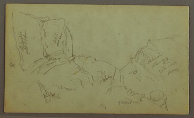 Dibujo, Cumbres de las Montañas Rocosas, posiblemente 1868 de Frederic Edwin Church