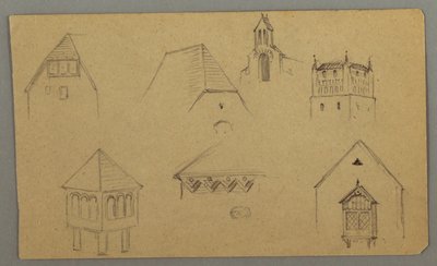 Dibujo, Estudios sobre tejados, Austria (), 1868 de Frederic Edwin Church