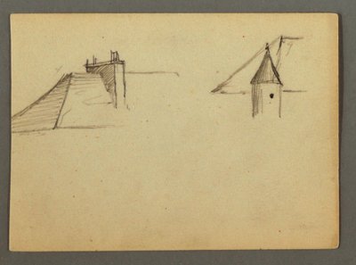 Dibujo, tejado con chimenea, torreta, posiblemente 1868 de Frederic Edwin Church