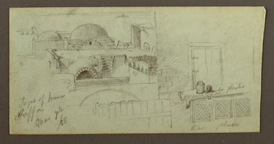 Dibujo, Tejados mirando al mar, puerta de una casa, 7 de marzo de 1868 de Frederic Edwin Church