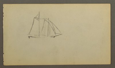 Dibujo, Velero surcando las olas, posiblemente 1860 de Frederic Edwin Church